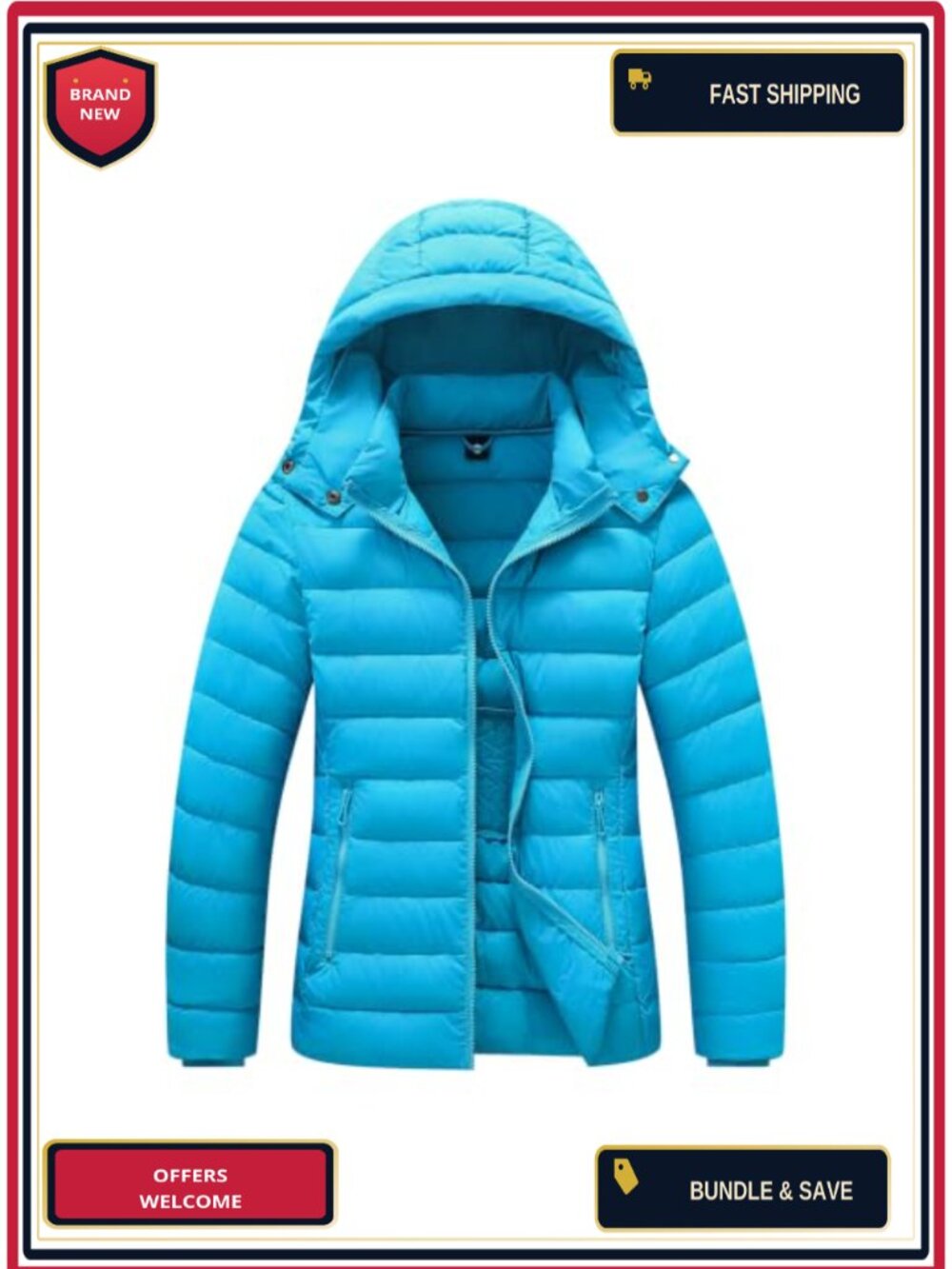 Women's Lightweight Waterproof Quilted Puffer Jacket Warm Winter Coat